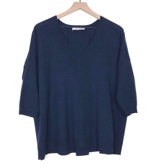 AUTUMN CASHMERE Cashmere 3/4 Sleeve Zipper Back Sweater M - Picture 8 of 8